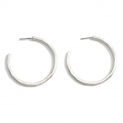 Let's Begin Hammered Hoop Earrings