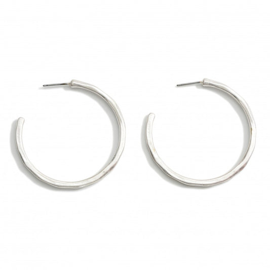 Let's Begin Hammered Hoop Earrings